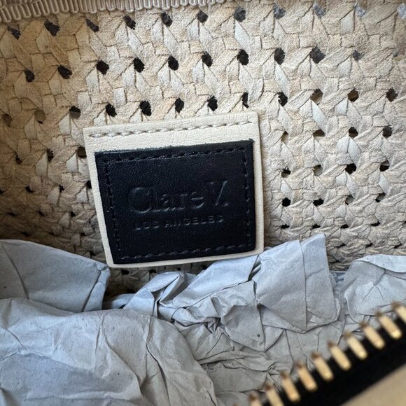 NWT Clare V Midi Sac Cream Rattan - Picture 2 of 5